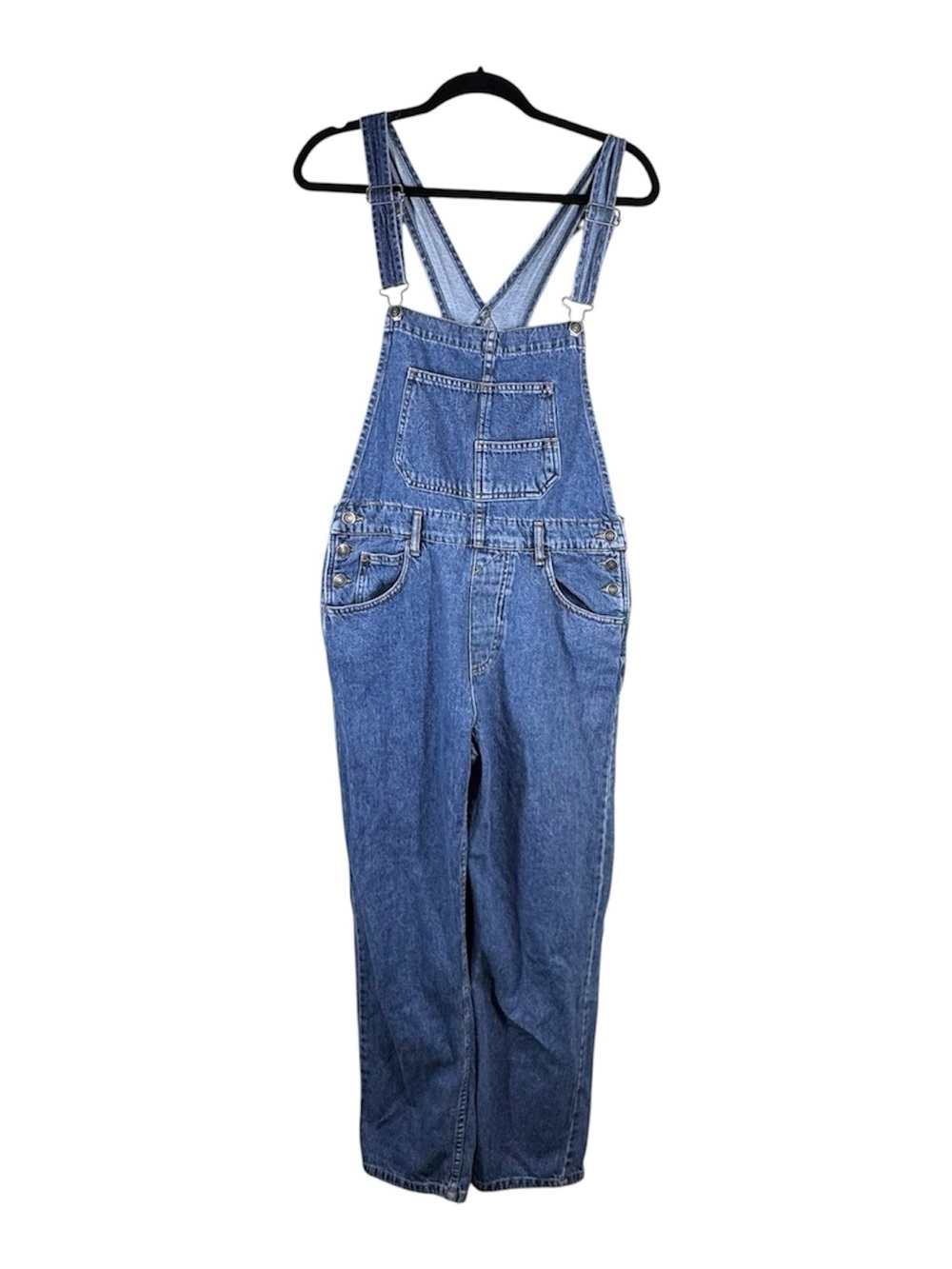 Free People We The Free Ziggy Denim Overalls Blue Relaxed Jean Small Medium Wash